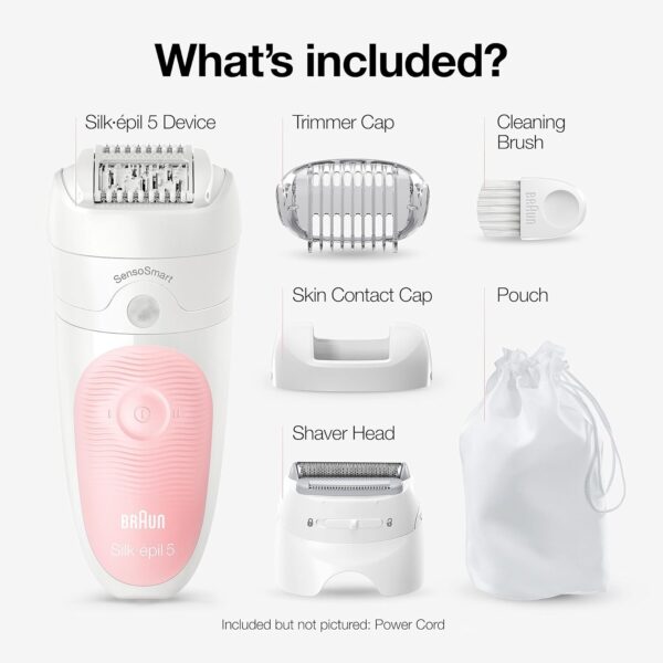 Braun Silk-épil 5-620 Wet & Dry Epilator With 3 Extras incl. Shaver Head – Flamingo/Pink – SES5-620_آلة إزالة الشعر براون سيلك-إبيل 5-620 للاستخدام الجاف والمبلل مع 3 ملحقات، بما في ذلك رأس الحلاقة - لون فلامنغو/وردي - SES5-620