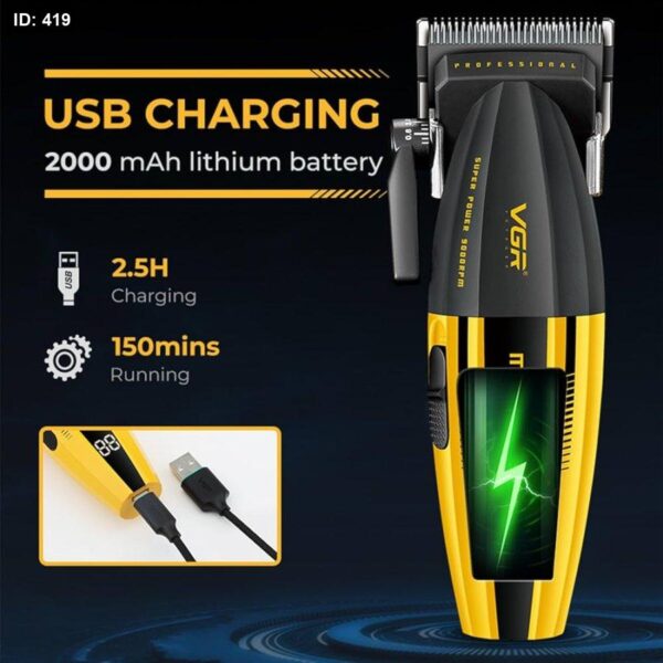 VGR VGR V-285 - ماكينة حلاقة كهربائية احترافية قابلة لإعادة الشحن للرجال
