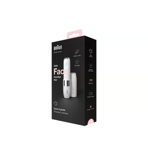 مزيل شعر الوجه الصغير مع الضوء الذكي من براون، لون أبيض، FS1000
