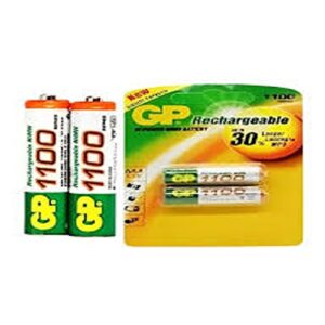 GP Batteries AAA Rechargeable Battery 1.2V 1100mAh - Pack of 2_بطاريات AAA قابلة لإعادة الشحن 1.2 فولت 1100 مللي أمبير في الساعة - عبوة من قطعتين