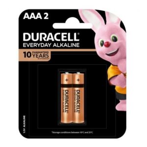 Duracell Battery (AAA ) (2s Pack) Everyday Alkaline _ بطارية دوراسيل (AAA) (عبوة من قطعتين) قلوية للاستخدام اليومي