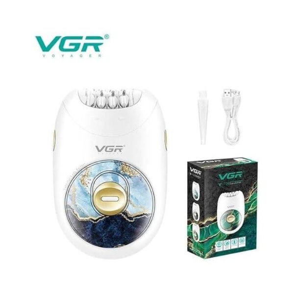 VGR جهاز إزالة الشعر اللاسلكي الاحترافي V-706 للنساء بـ 18 ملقط