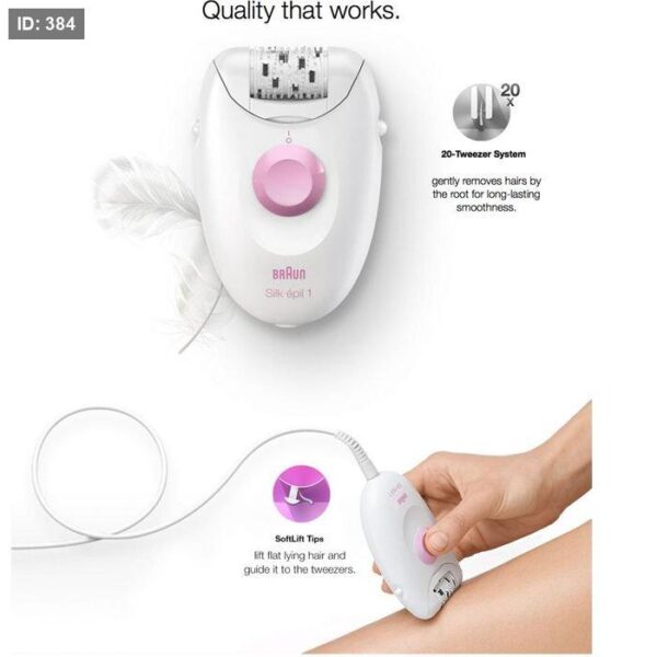 Braun Silk-épil 1 Epilator for Women, White - SE1-000