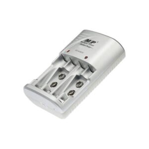 شاحن بطارية (mp-908) متعدد الطاقة بقاعدة شحن شاملة بـ4 فتحات من ام بي، أبيض