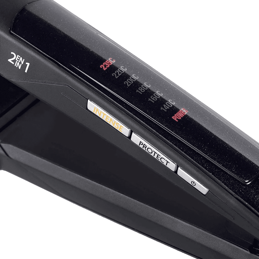 مكواة فرد وتجعيد الشعر بيبي ليس 2 في 1 جاف ومبلل، أسود